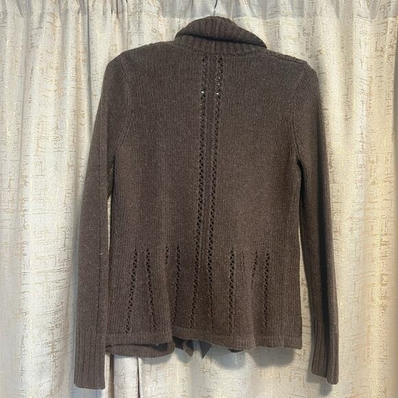 A. Giannetti Tiw Front Brown Sweater Women's Size Large Wool Rabbit Poly Blend ! - Picture 2 of 7